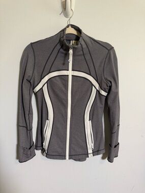 Lululemon Define Jacket Gray White Full Zip Athletic Yoga Jacket Size 6